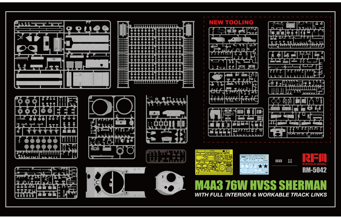 Rye Field Model 5042 - 1:35 M4A3 76W HVSS Sherman w/full interior [3]