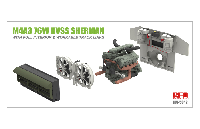 Rye Field Model 5042 - 1:35 M4A3 76W HVSS Sherman w/full interior [6]