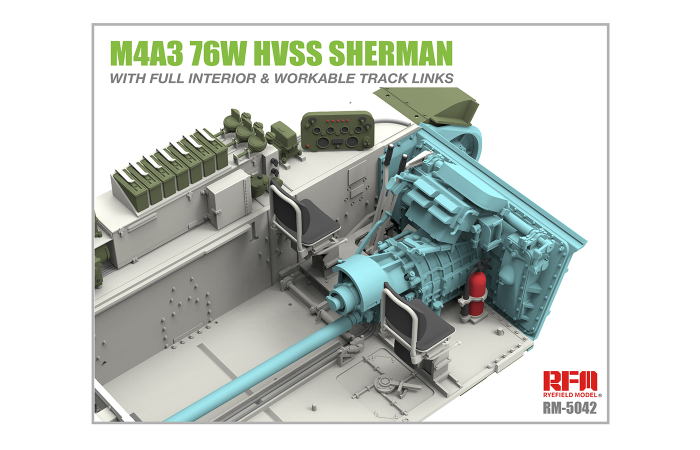 Rye Field Model 5042 - 1:35 M4A3 76W HVSS Sherman w/full interior [4]