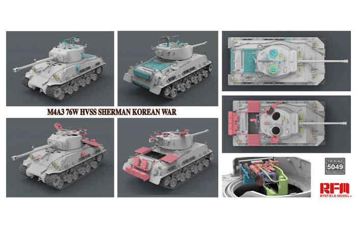 Rye Field Model 5049 - 1:35 M4A3 76w HVSS Sherman Korean war [2]