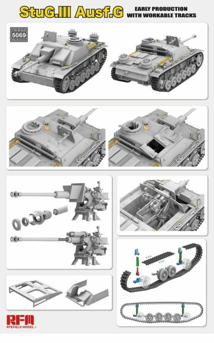 Ryefield Model 5069 1:35 StuG. III Ausf. G Early Production with workable track links [2]