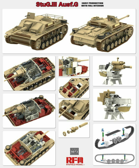Rye Field Model 5073 - 1:35 StuG. III Ausf. G Early Production with full interior & workable track links [4]