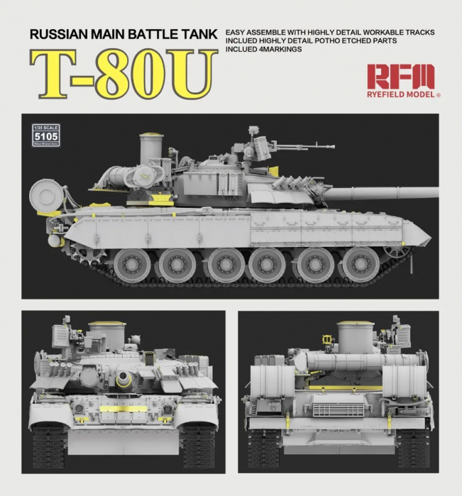 Rye Field Model 5105 - 1:35 Russian Main Battle Tank T-80U [5]