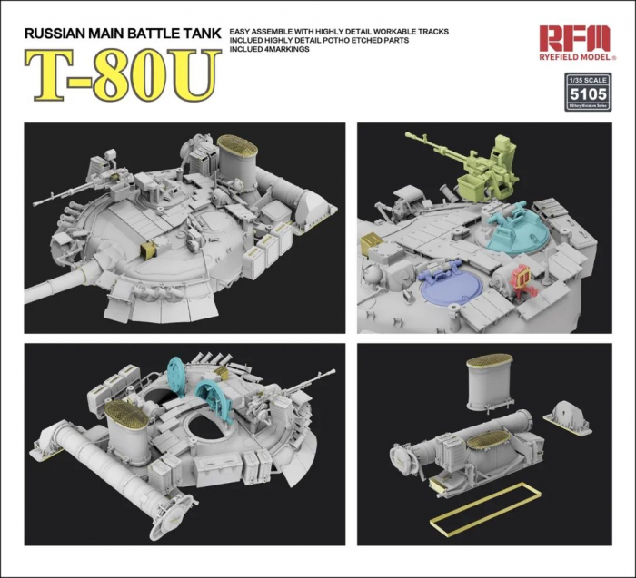 Rye Field Model 5105 - 1:35 Russian Main Battle Tank T-80U [3]