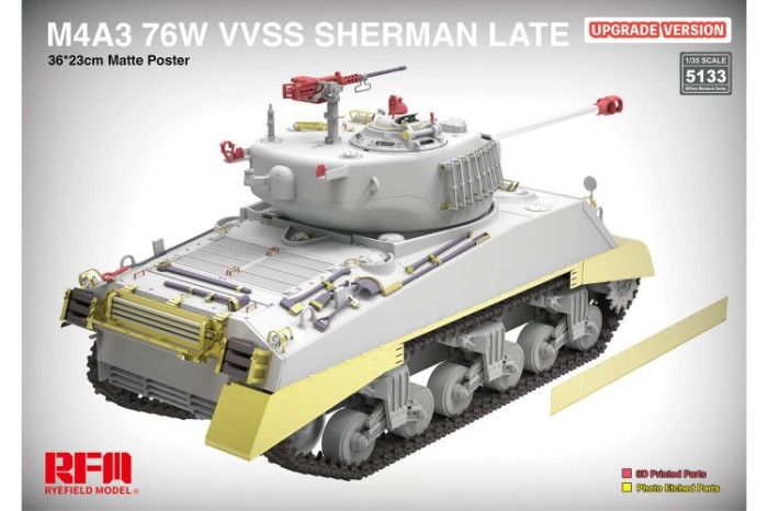 Rye Field Model - 5133 1:35 M4A3 76W VVSS Sherman late UPGRADE VERSION [3]