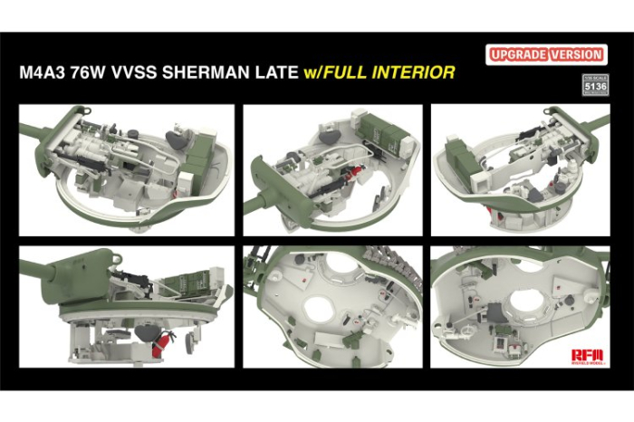 Rye Field Model - 5136 1:35 M4A3 76W VVSS Sherman late UPGRADE full interior [5]