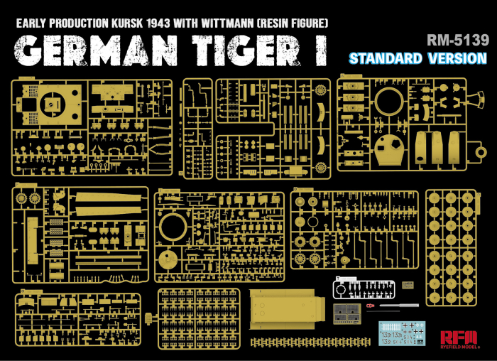 Rye Field Model - 5139 1:35 Sd. Kfz.181 TIGER I EARLY PRODUCTION KURSK 1943 with WITTMAN (Resin figure) STANDARD VERSION [2]