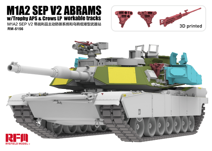Rye Field Model RFM5156 - 1:35 M1A2 SEP V2 ABRAMS w/Trophy APS & Crows LP/workable tracks [2]