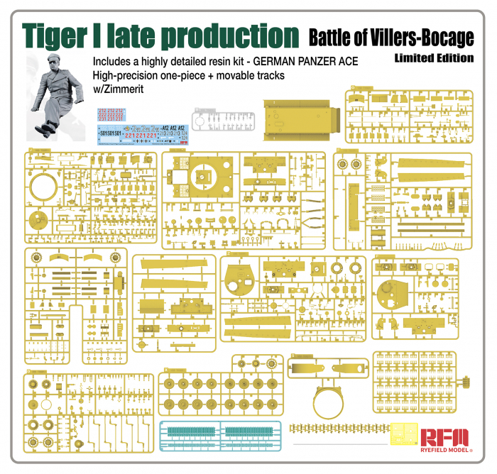 Ryefield Model 5101 1:35 Tiger I late production (Battle of Villers-Bocage) w/Zimmerit [3]