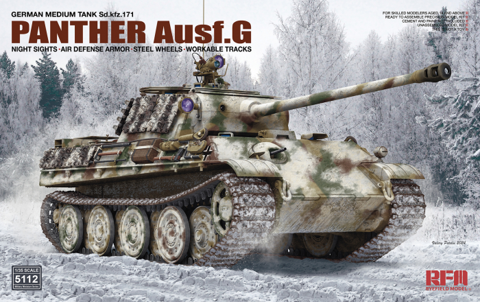 Ryefield Model 5112 1:35 Sd.Kfz.171 Panther G w/Night Sights and Air Defense Armor & Steel Wheel [1]