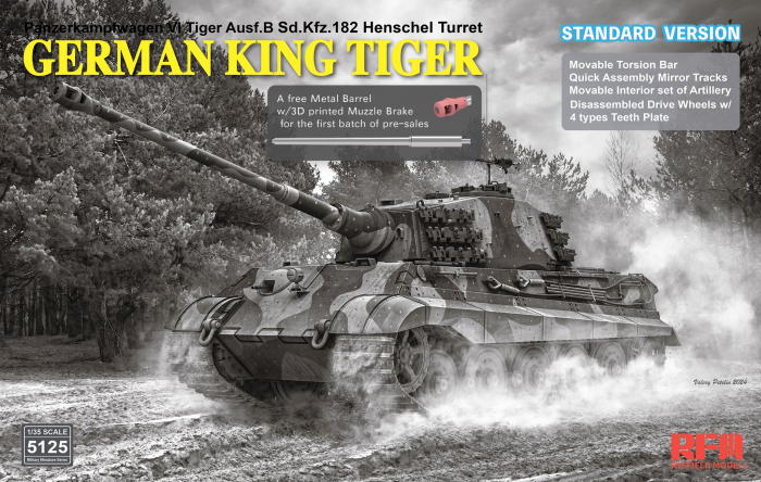 Ryefield Model 5125 1:35 Sd.Kfz.182 Tiger Ausf.B King Tiger (Henschel Turret) Standard version [1]