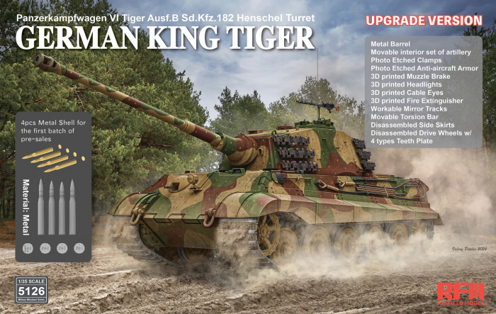 Ryefield Model 5126 1:35 Sd.Kfz.182 Tiger Ausf.B King Tiger (Henschel Turret) Upgrade version [1]