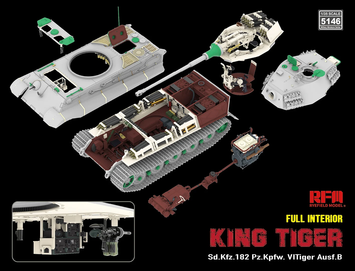 Ryefield Model 5146 - 1:35 King Tiger full interior [3]