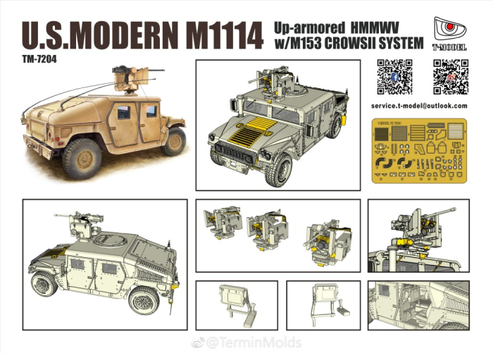 T-Model 7204 - 1:72 M1114 Up-Armored with M153 Crows II system [2]