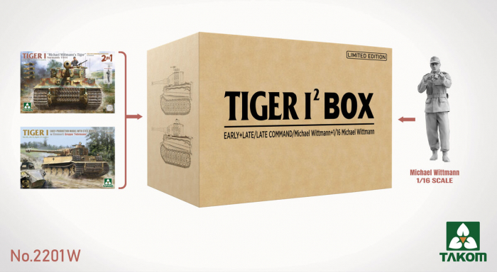 Takom 2201W - 1:35 TIGER I BIG BOX 2 kits & 1:16 M.Wittmann figure [1]