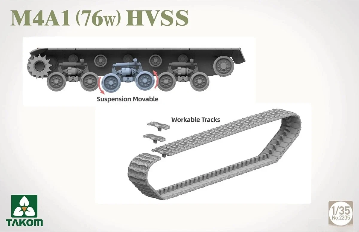 Takom 2205 - 1:35 M4A1(76w) HVSS Sherman [3]