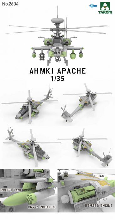 TAKOM 2604 - 1:35 AH Mk. 1 Apache Attack Helicopter [2]
