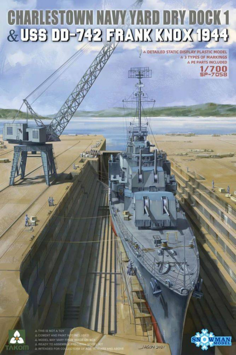 Takom 7058 - 1:700 Charlestown Dry Dock & USS DD-742 Frank Knox [1]