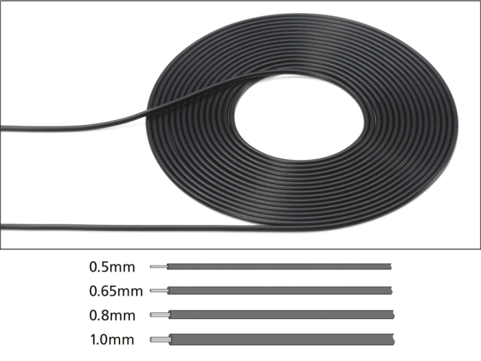Cable (0.8 mm Outer Diameter /Black) Length 2m - Detail Up Parts Series [2]