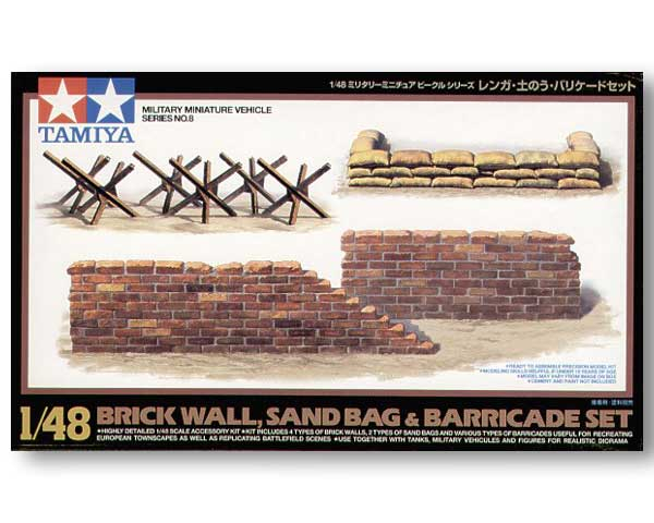 Tamiya 32508 - 1:48 Brick Wall Sand Bag & Barricade Set [1]