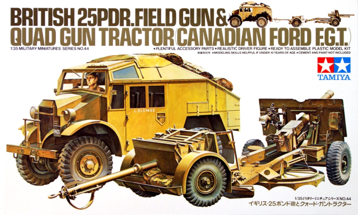 TAMIYA 35044 - 1:35 British 25 PDR. Gun & Quad Tractor - 1 figure [1]