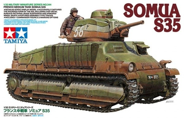 TAMIYA 35344 - 1:35 French Medium Tank Somua S35 - 1 figure [1]