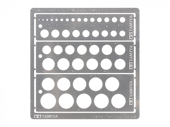 Tamiya 74150 - Tamiya Craft Tools Series Modelling Template (Round, 1-12.5mm) For Advanced Users [1]