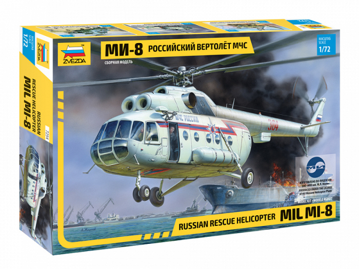 Zvezda 7254 - 1:72 MIL MI-8 Soviet Rescue Helicopter [1]