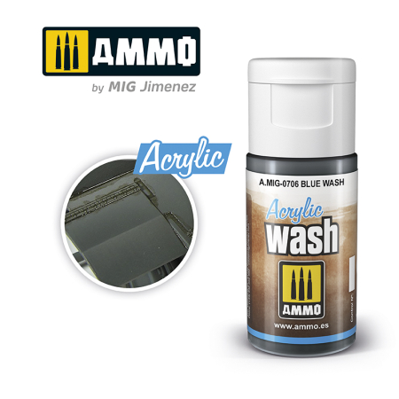 Vopsire, Weathering & Diorama - A.MIG-0706 - ACRYLIC WASH Blue Wash