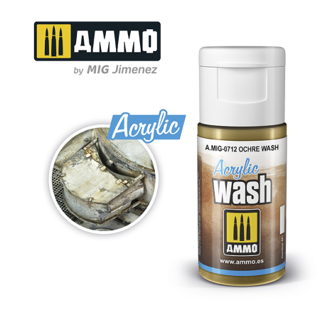 Vopsire, Weathering & Diorama - A.MIG-0712 - ACRYLIC WASH Ochre Wash