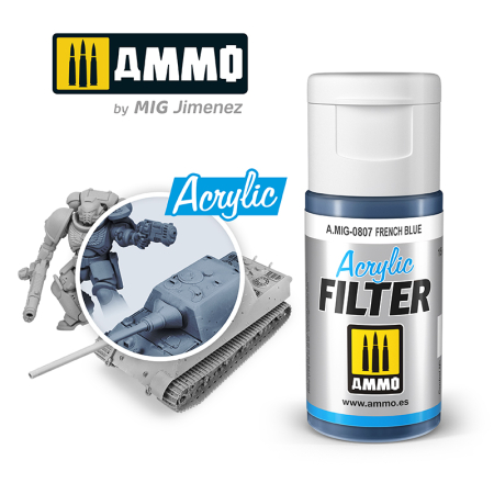 Weathering - A.MIG-0807 - ACRYLIC FILTER French Blue