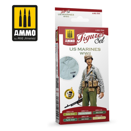 Vopsire, Weathering & Diorama - A.MIG-7044 - US Marines WWII Figures Set