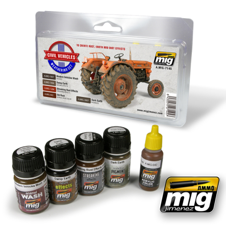 Weathering - A.MIG-7145 - CIVIL VEHICLES WEATHERING SET