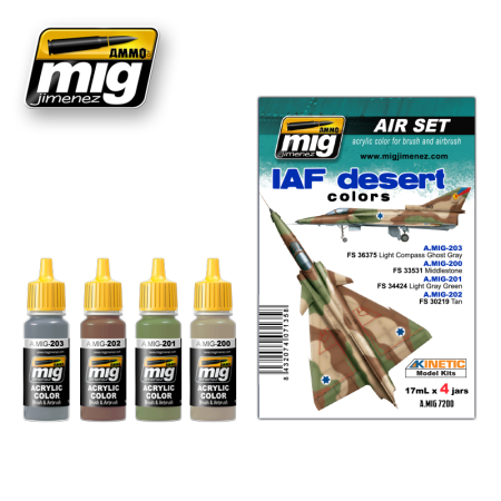 Seturi vopsea acrilica - A.MIG-7200 - IAF DESERT COLORS