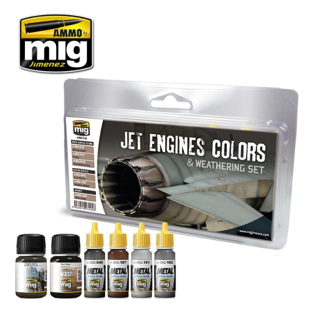 Weathering - A.MIG-7445 - Jet Engines Colors & Weathering Set