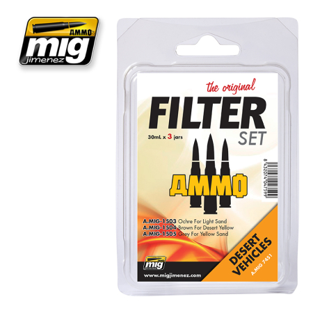 Weathering - A.MIG-7451 - FILTER SET FOR DESERT VEHICLES