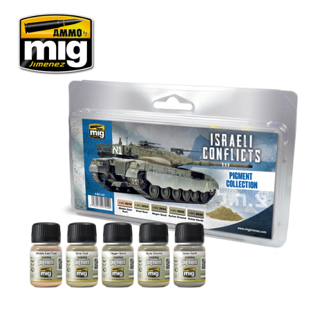 Weathering - A.MIG-7454 - ISRAELI CONFLICTS PIGMENTS SET