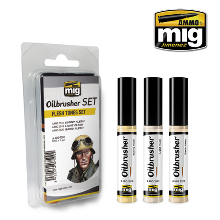 Oilbrusher - A.MIG-7500 - OILBRUSHER FLESH TONES SET