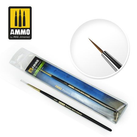 Vopsire, Weathering & Diorama - A.MIG-8600 - 5/0 Premium Marta Kolinsky Round Brush