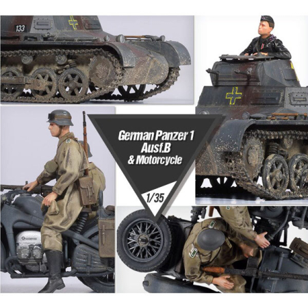 Academy 13556 - 1:35 German Panzer I Ausf.B & Motorcycle [1]