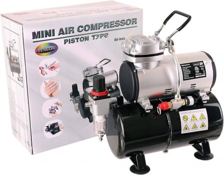 Aerograf - Mini compresor cu rezervor de aer pentru aerograf Fengda AS-186