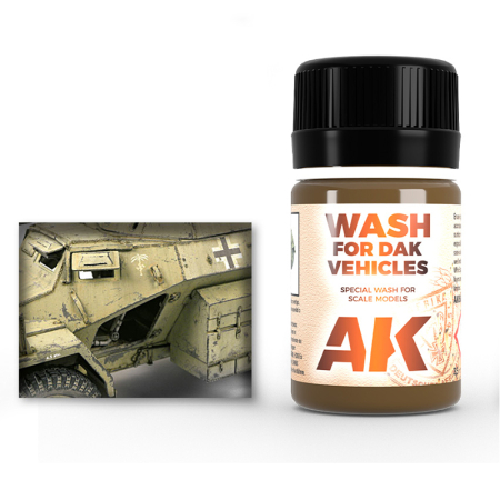 Solutii Weathering - AK Interactive 066 - Wash For Afrika Korps Vehicles