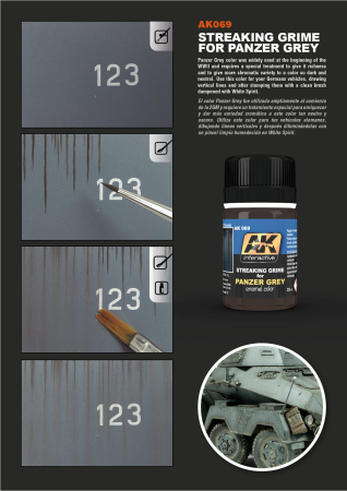 AK Interactive 069 - Streaking Grime For Panzer Grey Vehicles [2]