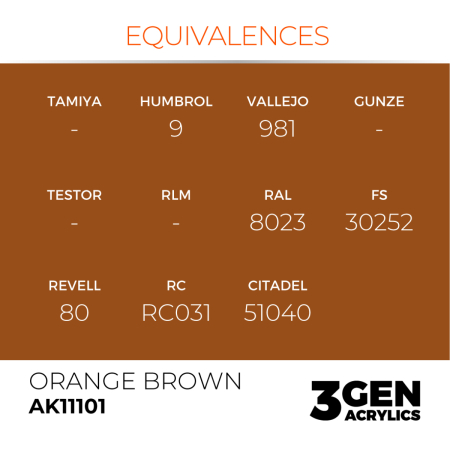 Ak Interactive 11101 - Orange Brown 17ml [2]