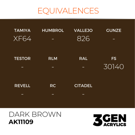 Ak Interactive 11109 - Dark Brown 17ml [2]