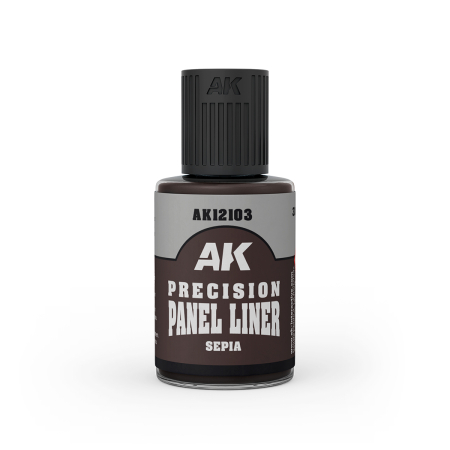 Solutii Weathering - AK Interactive 12103 - Precision Panel Liner- Sepia 30Ml