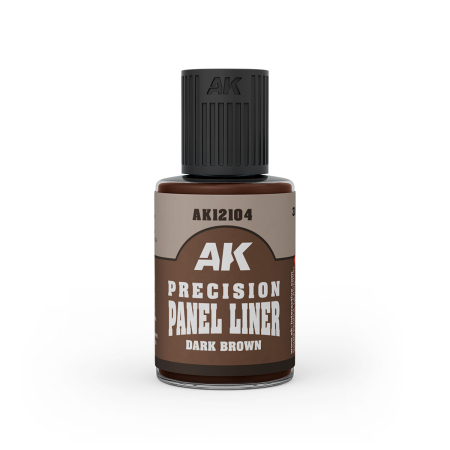 Solutii Weathering - AK Interactive 12104 - Precision Panel Liner- Dark Brown 30Ml