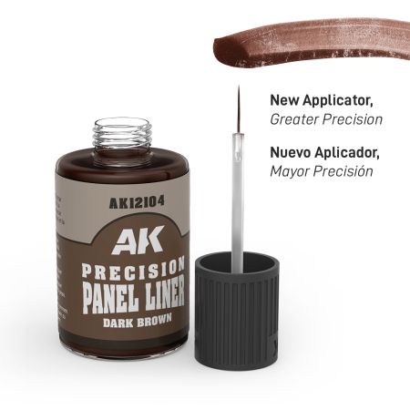 AK Interactive 12104 - Precision Panel Liner- Dark Brown 30Ml [1]