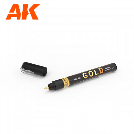 Vopsea Chrome - AK Interactive 1301 - Metallic Liquid Marker - Gold