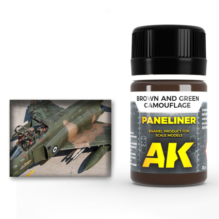 Solutii Weathering - AK Interactive 2071 - Aircraft Panel Liner For Brown And Green Camouflage 35Ml